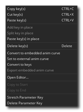 Dope Sheet Right Mouse Button Menu For Parameter Tracks