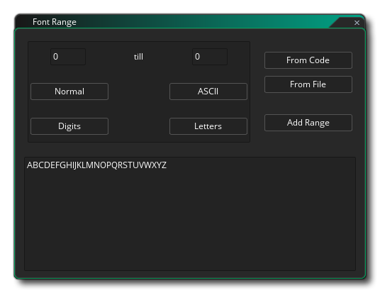 Font Range Editor