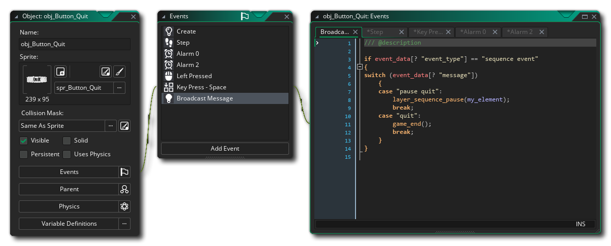 Object Editor Events View