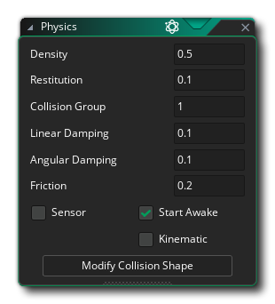 Object Editor Physics