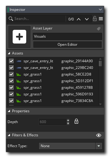 Room Layer Asset properties