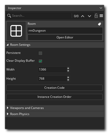 Room Editor Properties