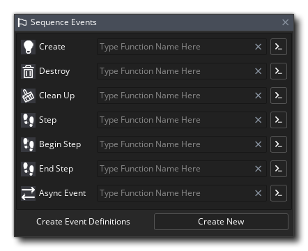 Sequence Editor Add Event Window