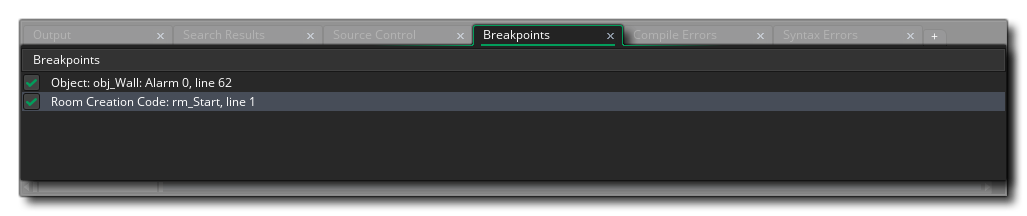 Breakpoints Output