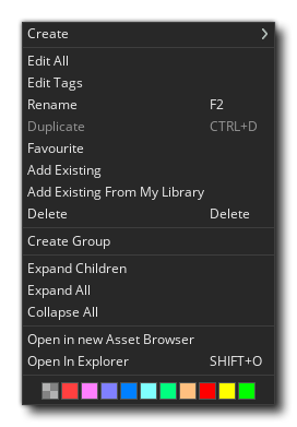 Asset Browser RMB Menu