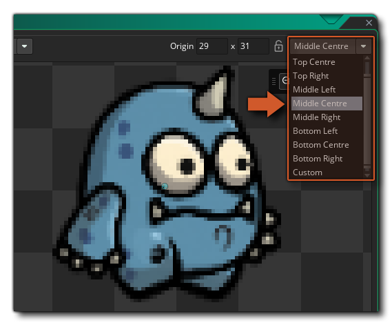 Example Showing The Sprite Origin