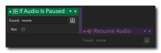 If Audio Is Paused drop actions