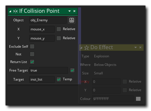 If Collision Point drop actions