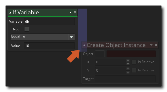 If Variable drop actions example