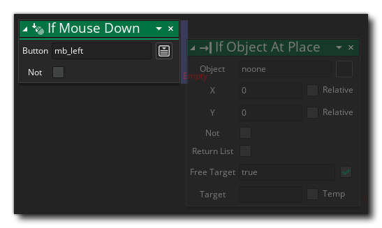 If Mouse Down drop actions