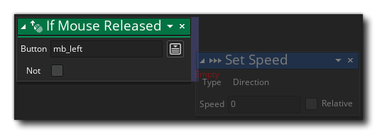 If Mouse Released drop actions