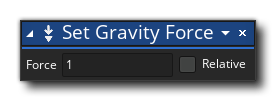 Set Gravity Force Action