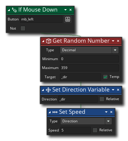 Set Direction Variable Example