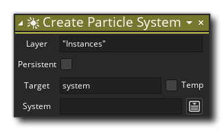 Create Particle System Action