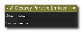 Destroy Particle Emitter Action