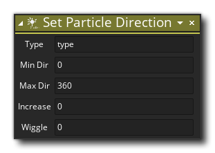 Set Particle Direction Action