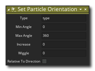 Set Particle Orientation Action