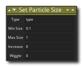 Set Particle Size Action