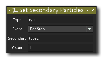 Set Secondary Particles Action