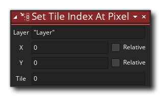 Set Tile Index At Pixel Action