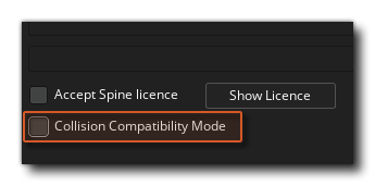 Collision Compatibility Mode option in Game Options