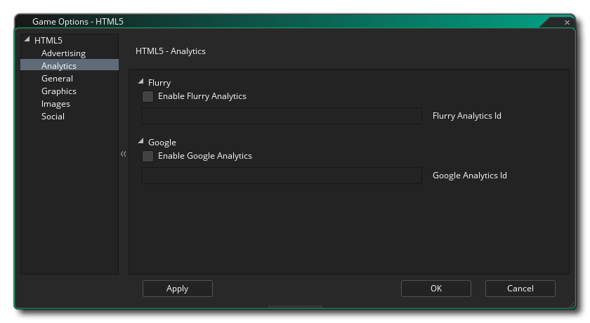 HTML5 Analytics Options