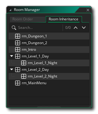 The Room Inheritance Tab