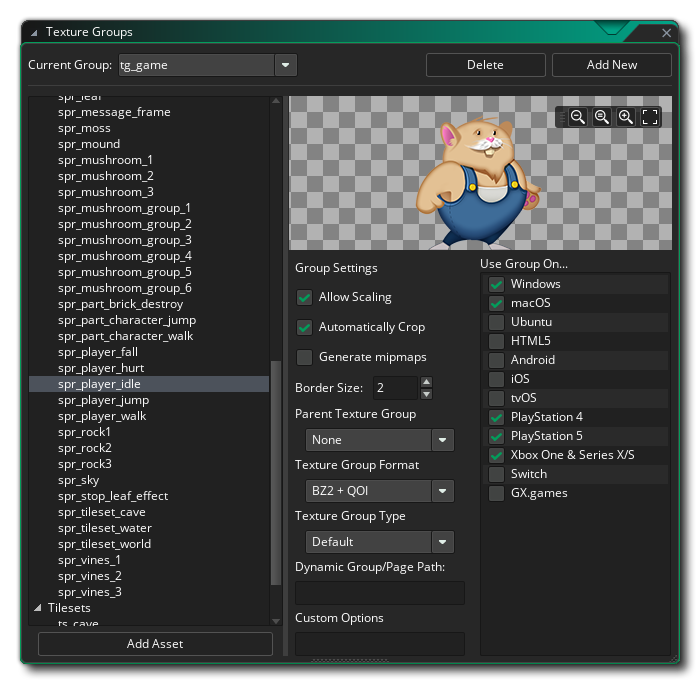 Texture Group Editor