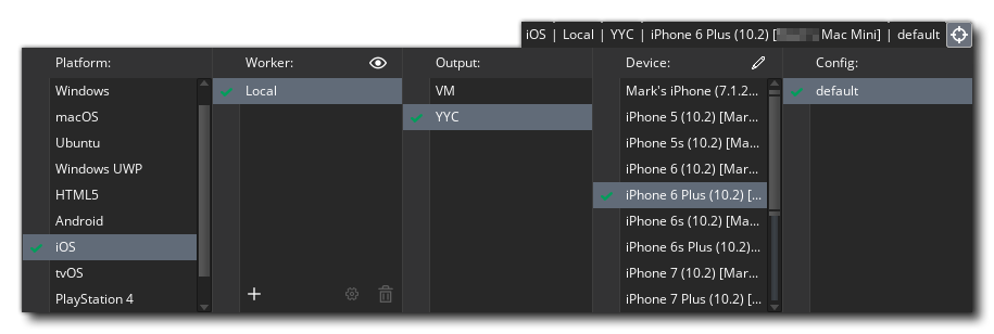 Device Manager Target List