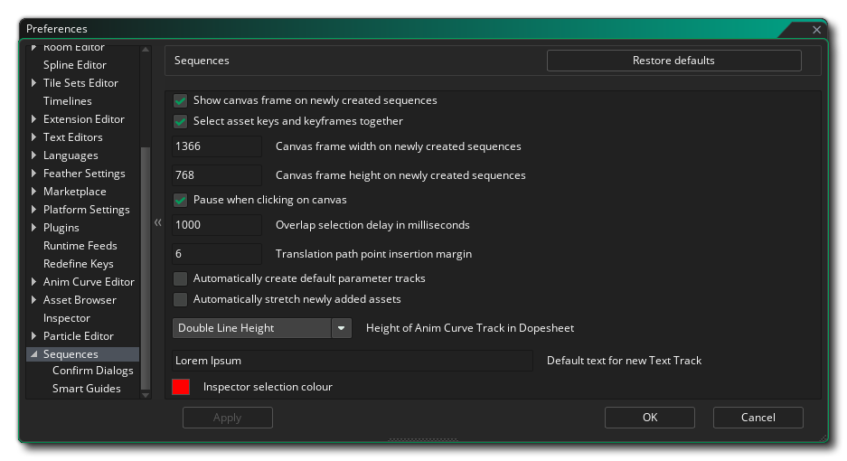 The Sequences Preferences